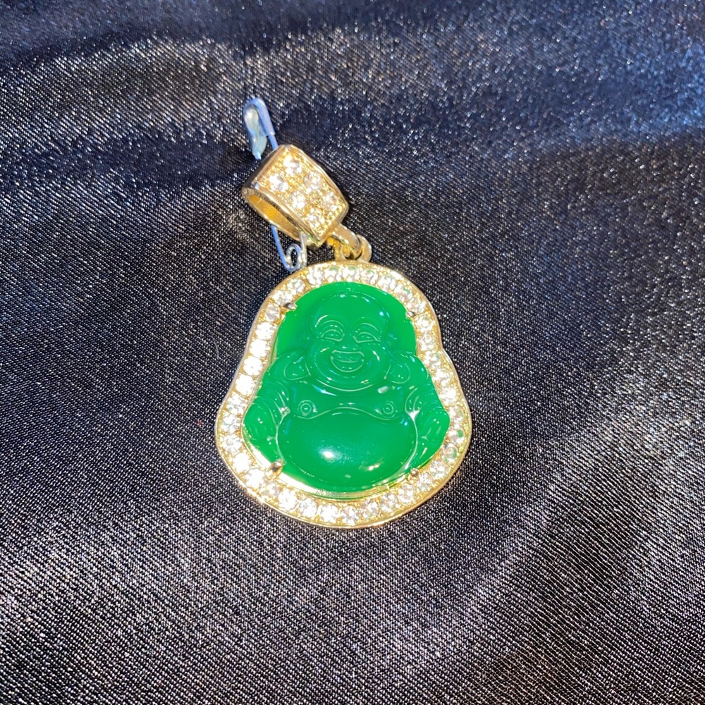 Buddha Jade Pendant 14k Laminated Gold